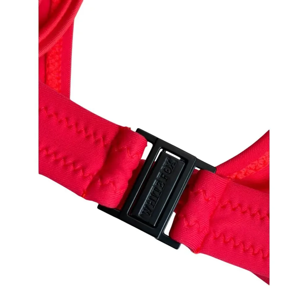 White Fox Thong Bikini (Hot Pink / Coral) - Extra Small (Top) / Medium (Bottom)